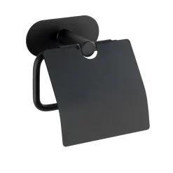 Turbo-Loc Edelstahl Toilettenpapierhalter mit Deckel Orea Black Matt WC-Rollenhalter Befestigen ohne bohren^Wenko Hot