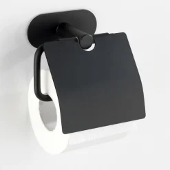 Turbo-Loc Edelstahl Toilettenpapierhalter mit Deckel Orea Black Matt WC-Rollenhalter Befestigen ohne bohren^Wenko Hot