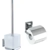 Wenko VacuumLoc WC-Set Quadro 2-teilig Edelstahl WC-Garnitur und Toilettenpapierhalter rostfrei