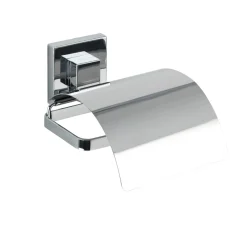 Wenko VacuumLoc WC-Set Quadro 2-teilig Edelstahl WC-Garnitur und Toilettenpapierhalter rostfrei