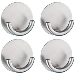 Wenko Wandhaken Rondo matt 4er Set Edelstahl selbstklebend rostfrei