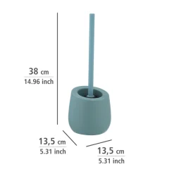 Wenko WC-Garnitur Badi Blaugrau Keramik WC-Bürstenhalter