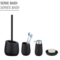 WC-Garnitur Badi Schwarz Keramik WC-Bürstenhalter^Wenko Clearance