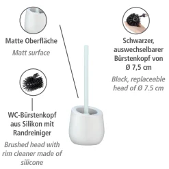 Wenko WC-Garnitur Badi Weiß Keramik WC-Bürstenhalter