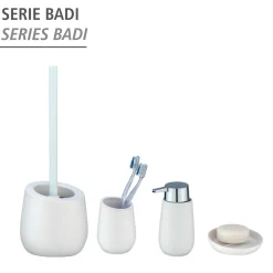 Wenko WC-Garnitur Badi Weiß Keramik WC-Bürstenhalter