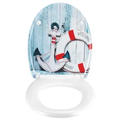 WC-Sitz Duroplast Welcome board Schnellbefestigung aus rostfreiem Edelstahl antibakterieller Duroplast^Wenko Hot