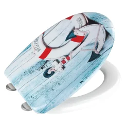 WC-Sitz Duroplast Welcome board Schnellbefestigung aus rostfreiem Edelstahl antibakterieller Duroplast^Wenko Hot