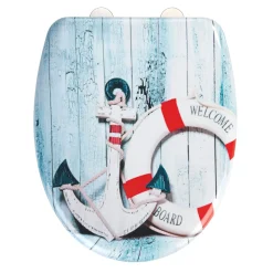 WC-Sitz Duroplast Welcome board Schnellbefestigung aus rostfreiem Edelstahl antibakterieller Duroplast^Wenko Hot