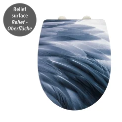 WC-Sitz Plumes mit Relief-Oberfläche Toilettensitz mit Absenkautomatik Schnellbefestigung aus bruchstabilem Thermoplast*Wenko Clearance
