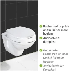 WC-Sitz Secura Comfort aus antibakteriellem Duroplast mit Sitzflächenerhöhung*Wenko
