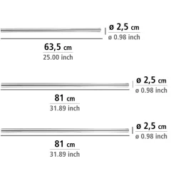 Wenko Winkelstange Universal extra stark Chrom variabel 25 mm
