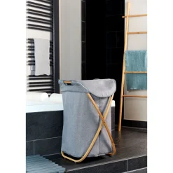 Wenko Wäschesammler Bahari aus Bambus Wäschekorb 79 l