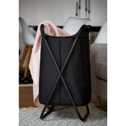 Wenko Wäschesammler Loft Wäschesammler mit Bambus-Tragegriffen für bequemen Transport