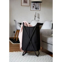 Wenko Wäschesammler Loft Wäschesammler mit Bambus-Tragegriffen für bequemen Transport