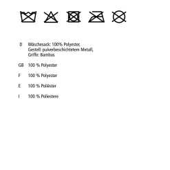 Wenko Wäschesammler Loft Wäschesammler mit Bambus-Tragegriffen für bequemen Transport