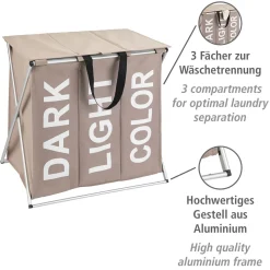Wäschesammler Trio Top Taupe Wäschekorb 118 l*Wenko Clearance