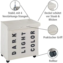 Wenko Wäschesammler Trivo Beige Wäschekorb 116 l
