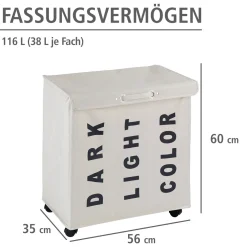 Wenko Wäschesammler Trivo Beige Wäschekorb 116 l