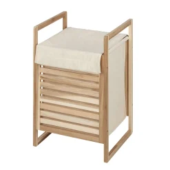 Wenko Wäschetruhe Acina Wäschesammler FSC mit Wäschesack und Deckel