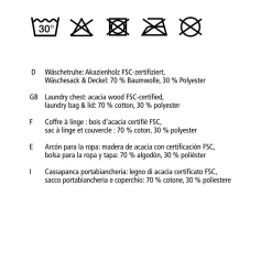 Wenko Wäschetruhe Acina Wäschesammler FSC mit Wäschesack und Deckel