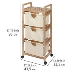 Wäschewagen Acina 3 Schubladen Haushaltswagen Rollwagen FSC^Wenko Sale