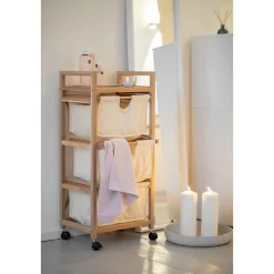 Wäschewagen Acina 3 Schubladen Haushaltswagen Rollwagen FSC^Wenko Sale