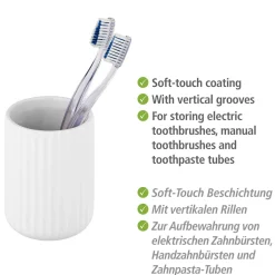 Zahnputzbecher Belluno weiß Keramik Zahnbürstenhalter^Wenko Discount