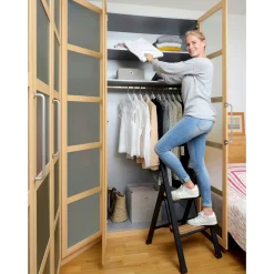 Alu-Design Klapptrittleiter, 2-stufig, schwarz*Wenko Outlet