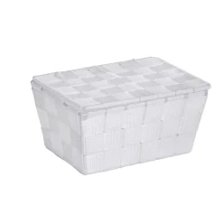 Wenko Aufbewahrungskorb mit Deckel Adria weiß