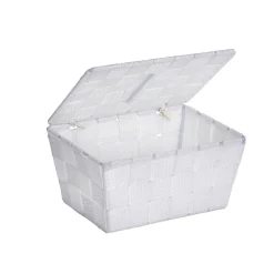 Wenko Aufbewahrungskorb mit Deckel Adria weiß