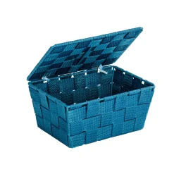 Aufbewahrungskorb mit Deckel Adria petrol*Wenko Discount