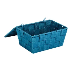 Aufbewahrungskorb mit Deckel Adria petrol*Wenko Discount