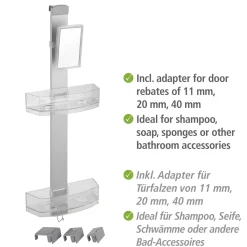 Wenko Duschcaddy Premium mit 2 Ablagen und Edelstahl-Haken