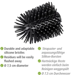 Ersatzbürstenkopf Durchmesser 7,5 cm schwarz*Wenko New