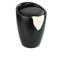 Hocker Candy schwarz mit Wäschesack^Wenko Outlet