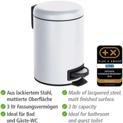 Kosmetik Treteimer Leman weiß 3 L*Wenko