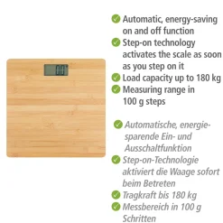 Wenko Personenwaage Bambusa digital bis180 kg