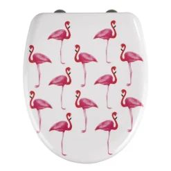 Wenko Premium WC-Sitz Flamingo antibakteriell mit Absenkautomatik