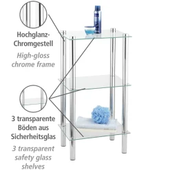 Regal Yago viereckig mit 3 Glasablagen*Wenko Online