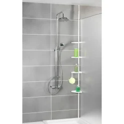 Wenko Teleskop Duschecke Easy weiß mit 4 Ablagen