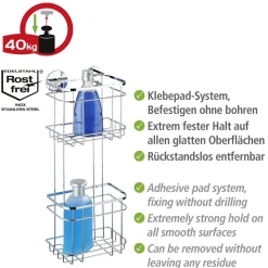 Wenko Turbo-Loc Wandregal 2 Etagen