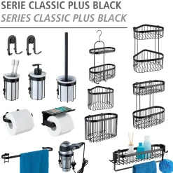 Wenko Wandhaken Classic Plus schwarz 2er Set