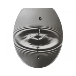 WC-Sitz Waterdrop Grau antibakteriell mit Absenkautomatik^Wenko Hot
