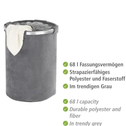 Wäschesammler Cordoba grau 68 l*Wenko Clearance