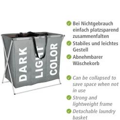 Wäschesammler Trio grau 130 l*Wenko Sale