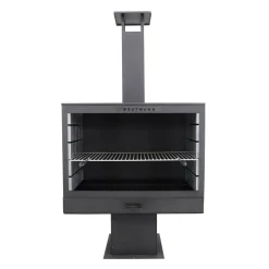 Terrassenofen Gartenkamin inkl. Grillrost 50x90x160cm Schwarz*Westmann Discount