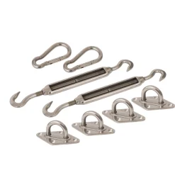 Befestigungsset für Sonnensegel 2 x Spannanker 2 x Karabinerhaken 4 x Halteösen Edelstahl*Windhager Online