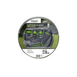Gartenschlauch Standard grau mit grünen Streifen 1/2" 20 m mit Anschlüssen*Wingart Sale