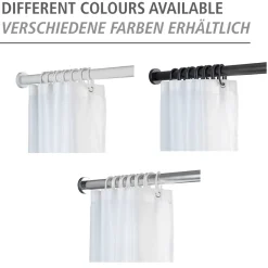 WIZ BIOTECH Teleskop-Duschstange Luz 70 - 115 cm Weiß Ausziehbare Duschvorhangstange aus rostfreiem Aluminium