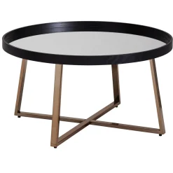 Wohnling Design Couchtisch, Rund, 78 cm, Dunkel-Gold